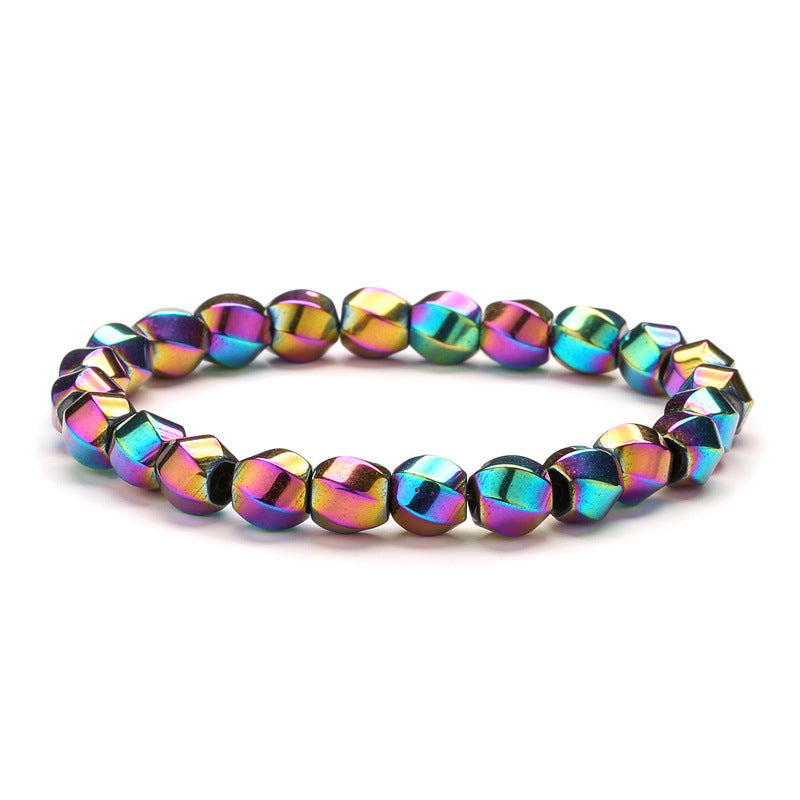 Fashion Stylish Men's Magnetic Haematite Beaded Bracelet