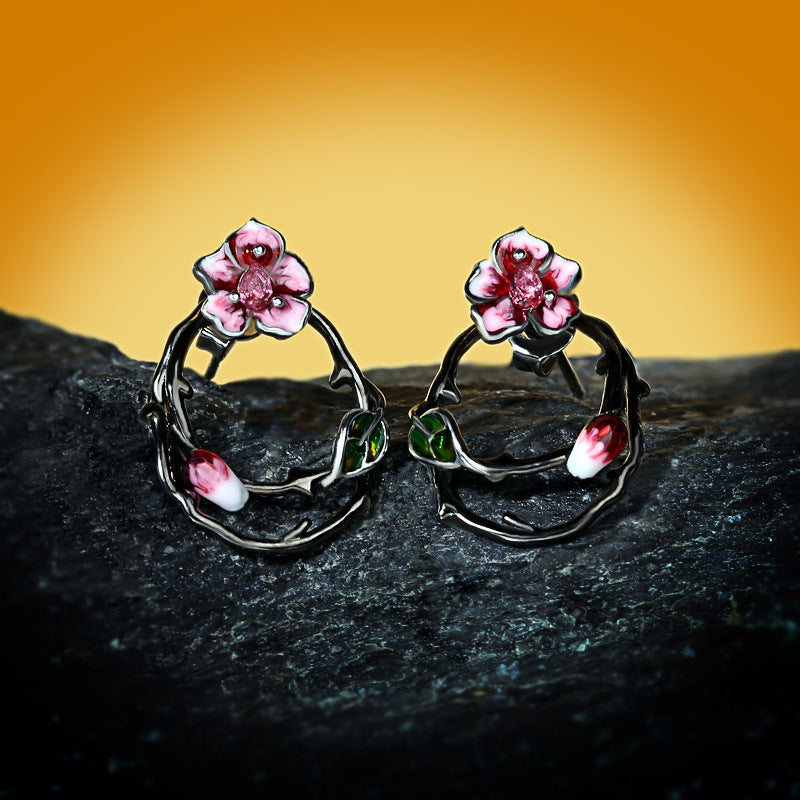 Sweet Mori Beautiful Alice Niche Temperament Enamel Court Wonderland Rings