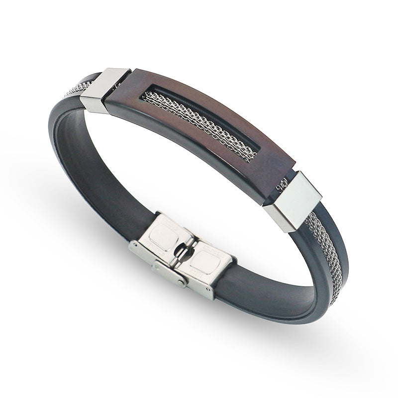 Men's Hollow Titanium Steel Simple Trendy Adjustable Bracelet