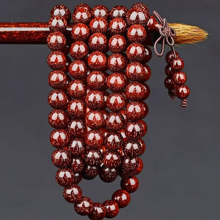 Density Full Gold Star Red Sandalwood Bracelet