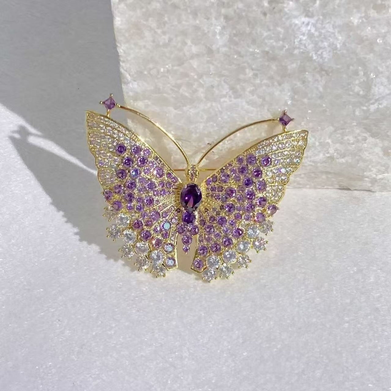 Women's Micro Zircon Brooch Exquisite Plant Pin Brooches