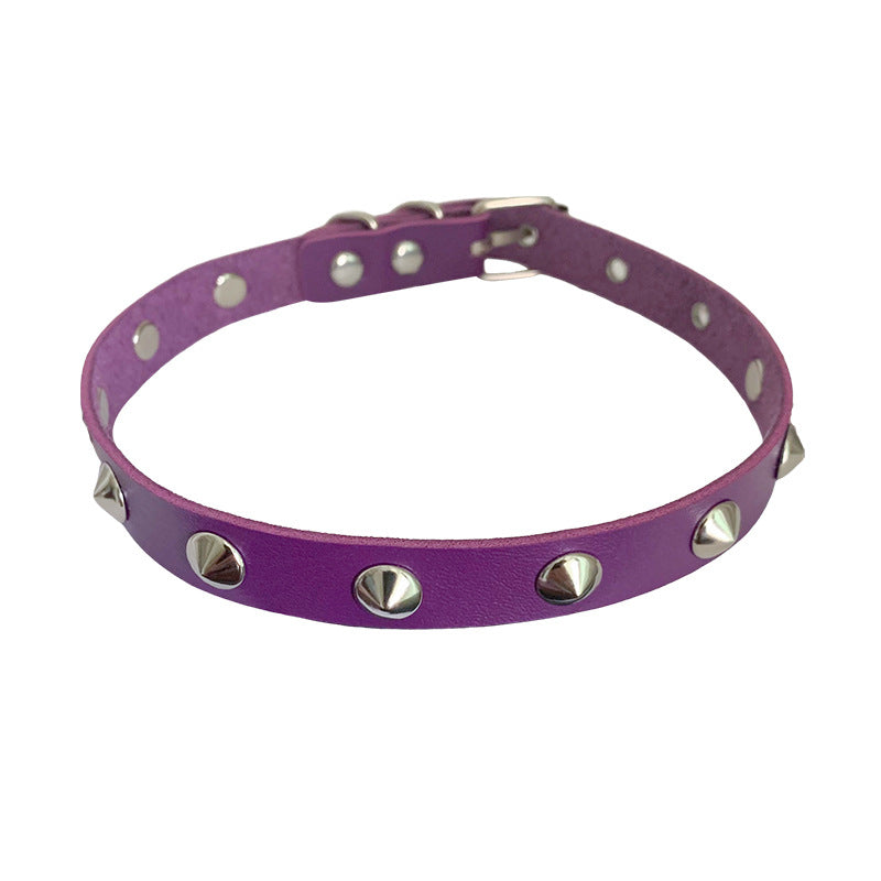 Women's Drum Spike Gothic Personality Dark Style Leather Collar