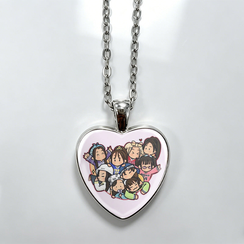 Love Alloy Korean Group Support Heart Sweet Beauty Fans Clavicle Necklaces