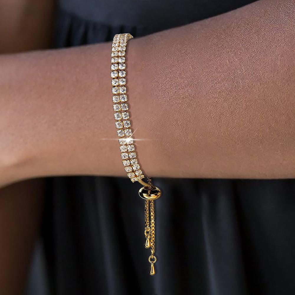 Women's Row Full Zircon Diamond Adjustable Tennis Bracelets