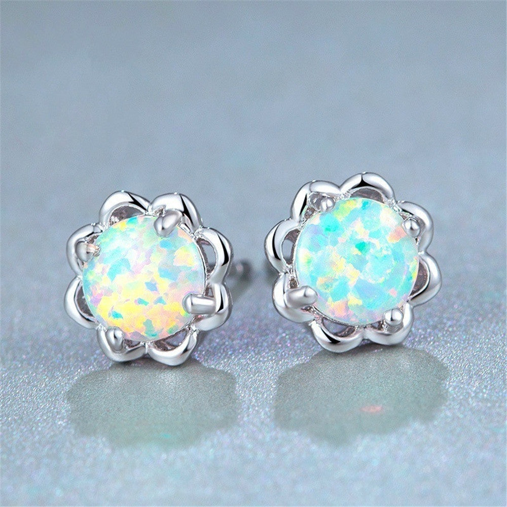Opal Luxury Flower Creative Imitation Woman Stud Earrings