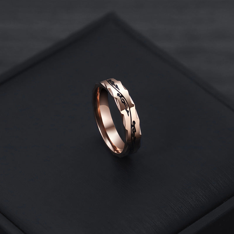 Men's Dragon Pattern Titanium Steel Personality Niche Stainless Simple Fashion Rings