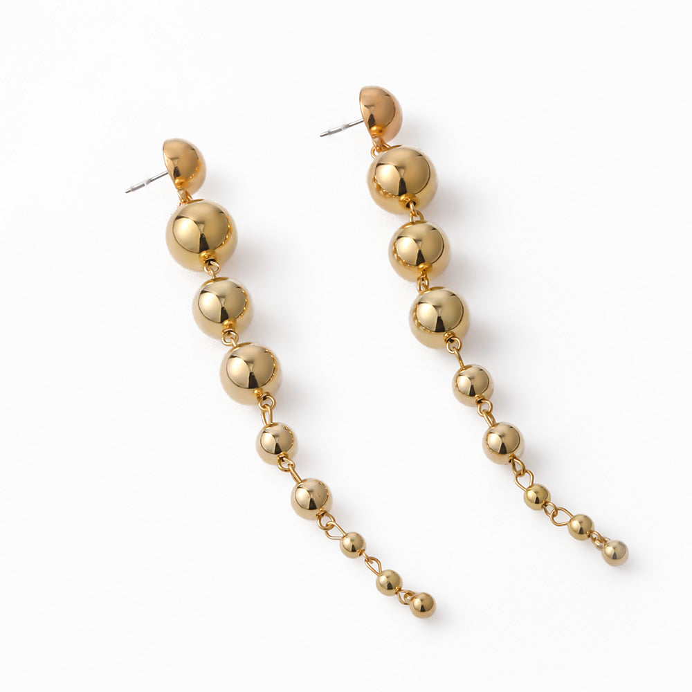 Fashion Personality Gold Long Temperament Wild Earrings