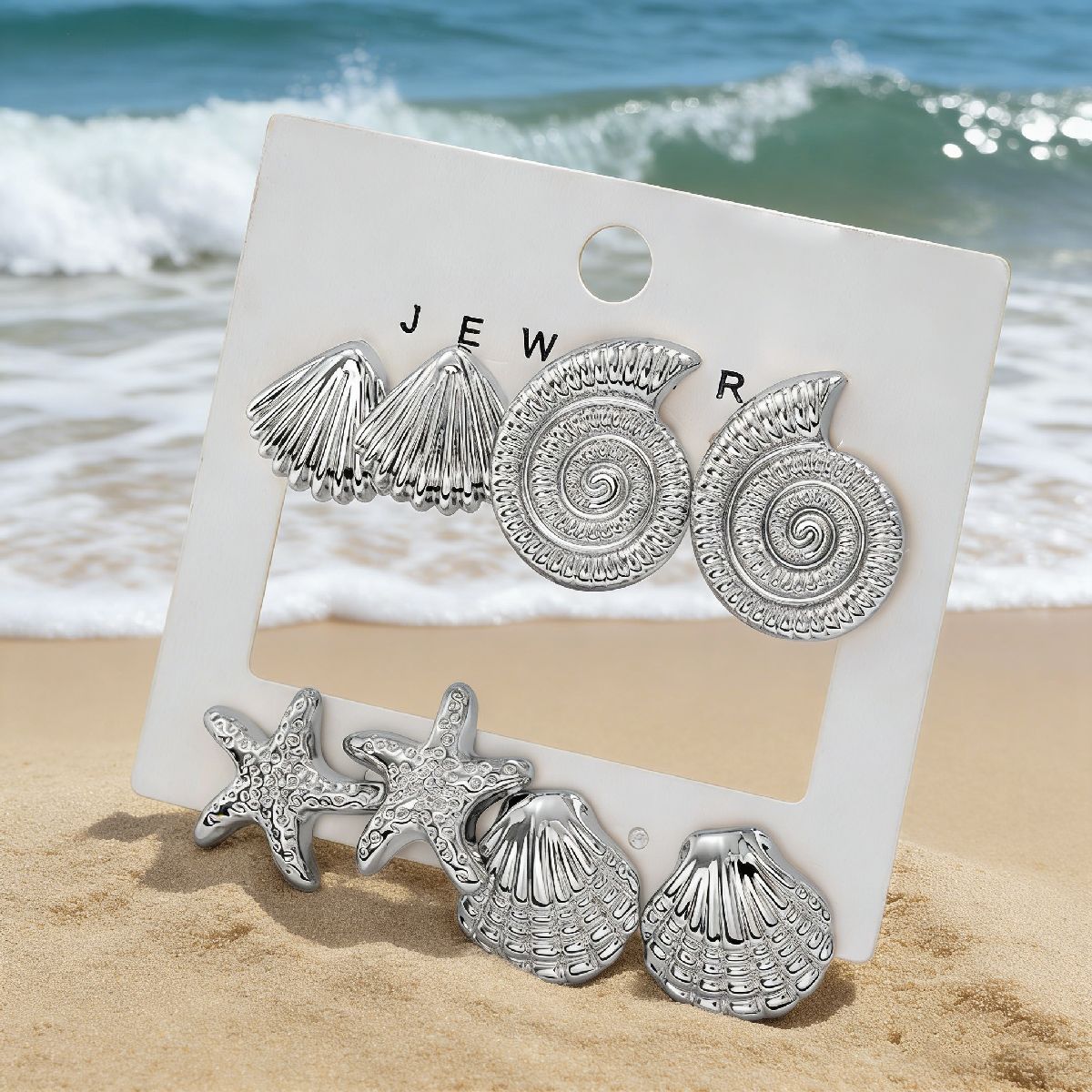 Women's Fashion High-grade Flower Starfish Heart Geometric Simple Match Stud Earrings