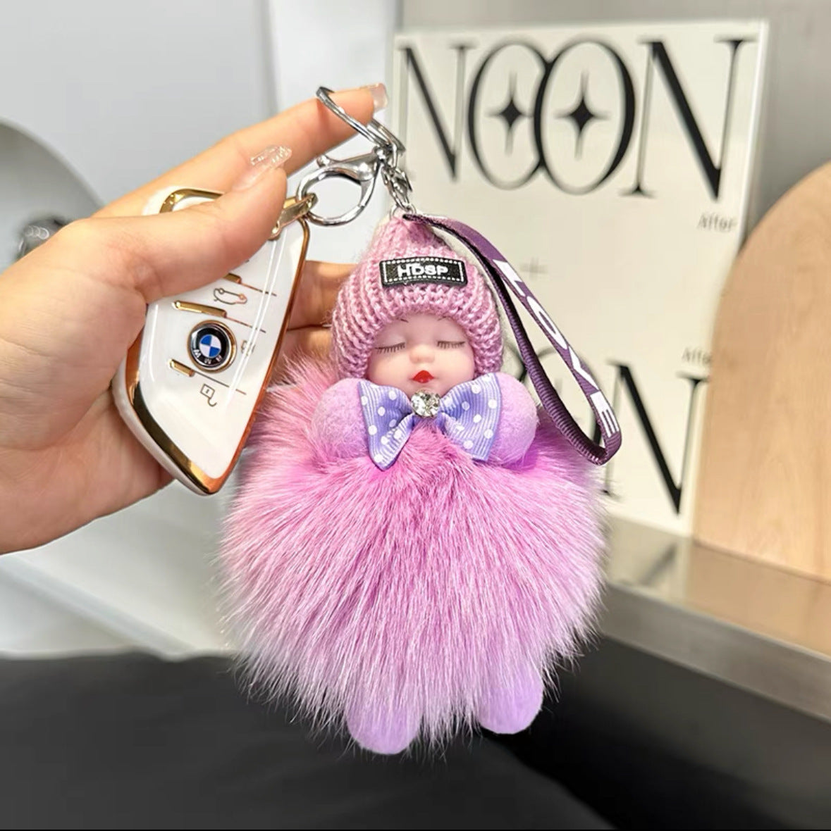 Fox Fur Doll Car Key Decoration Rings