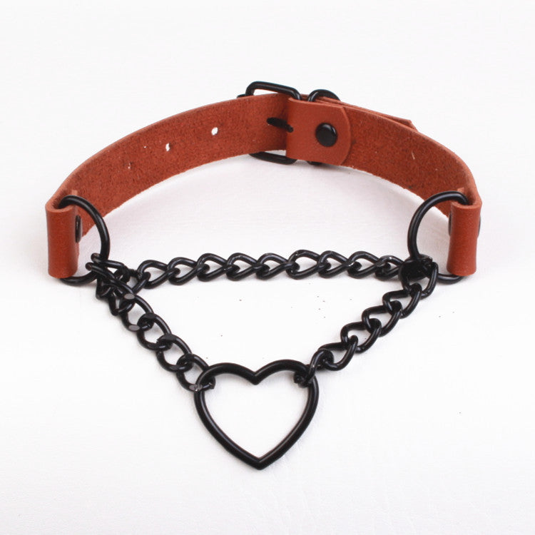 Chain Spade Heart Rivet Super Cool Collar
