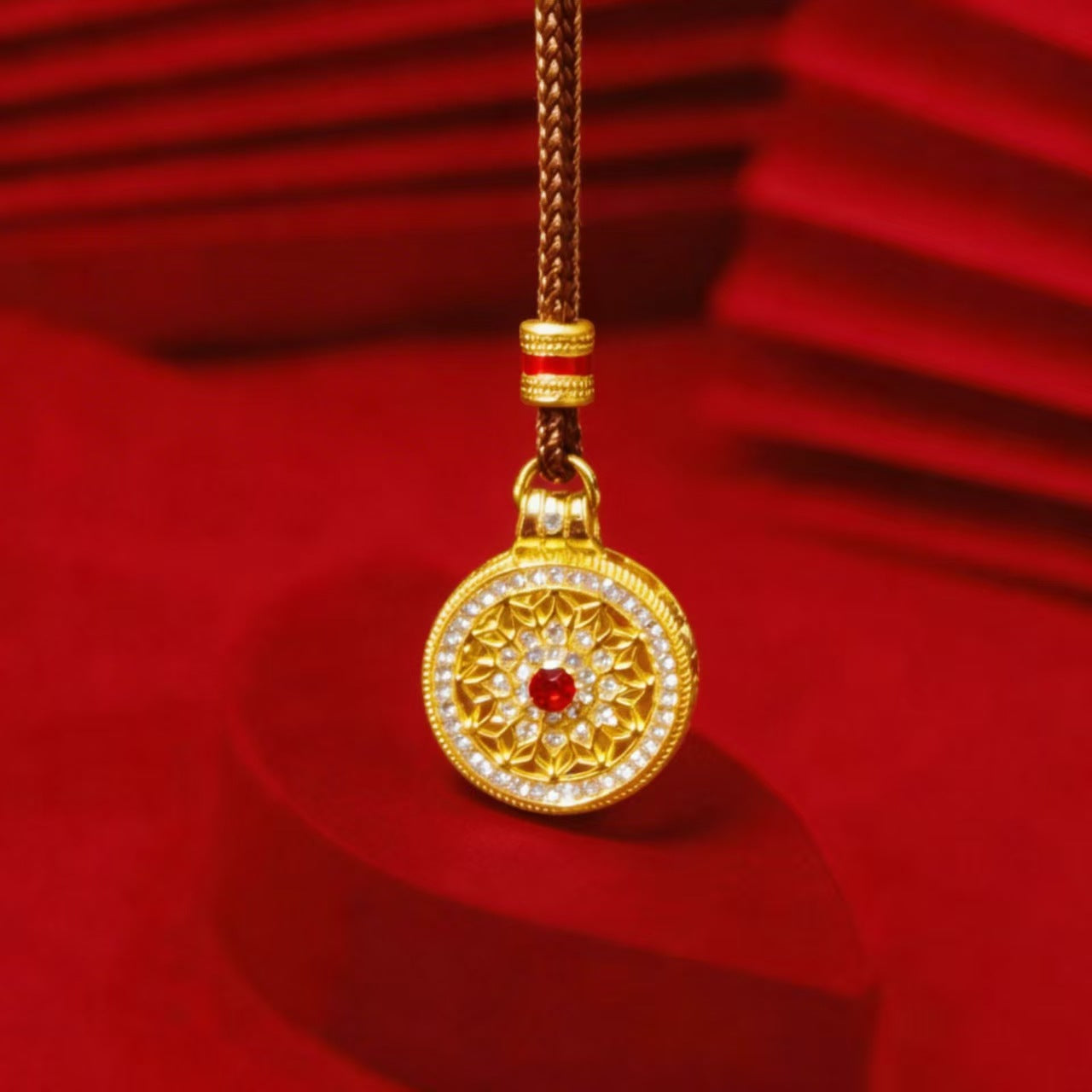Women's & Men's Gourd Yellow God Of Wealth Buddha Mixed Alloy Retro National Necklace