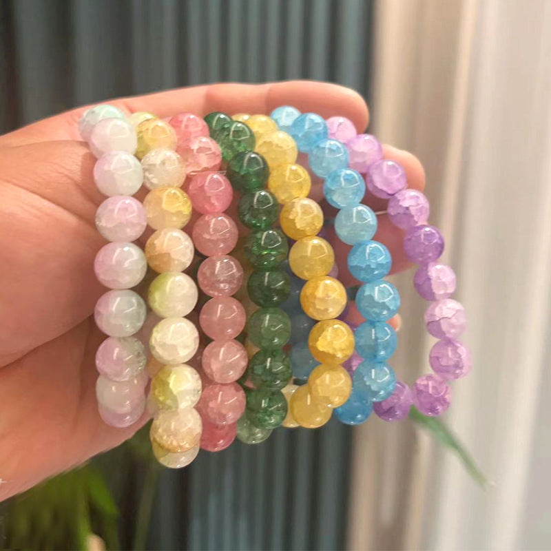 Ice Crack Bead Crystal Transparent Jade Broken Pliable Temperament Bracelets