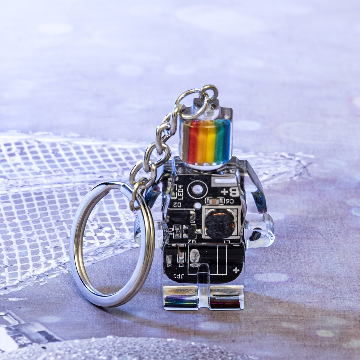 Hop Punk Small Robot Rainbow Multicolor Jewelry Accessories
