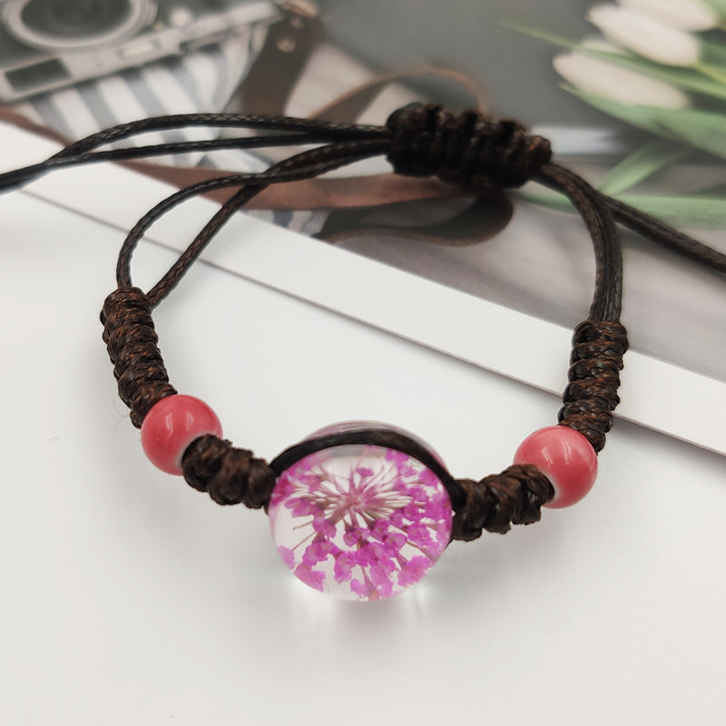 Flower Starry Sky Eternal Crystal Glass Bracelet