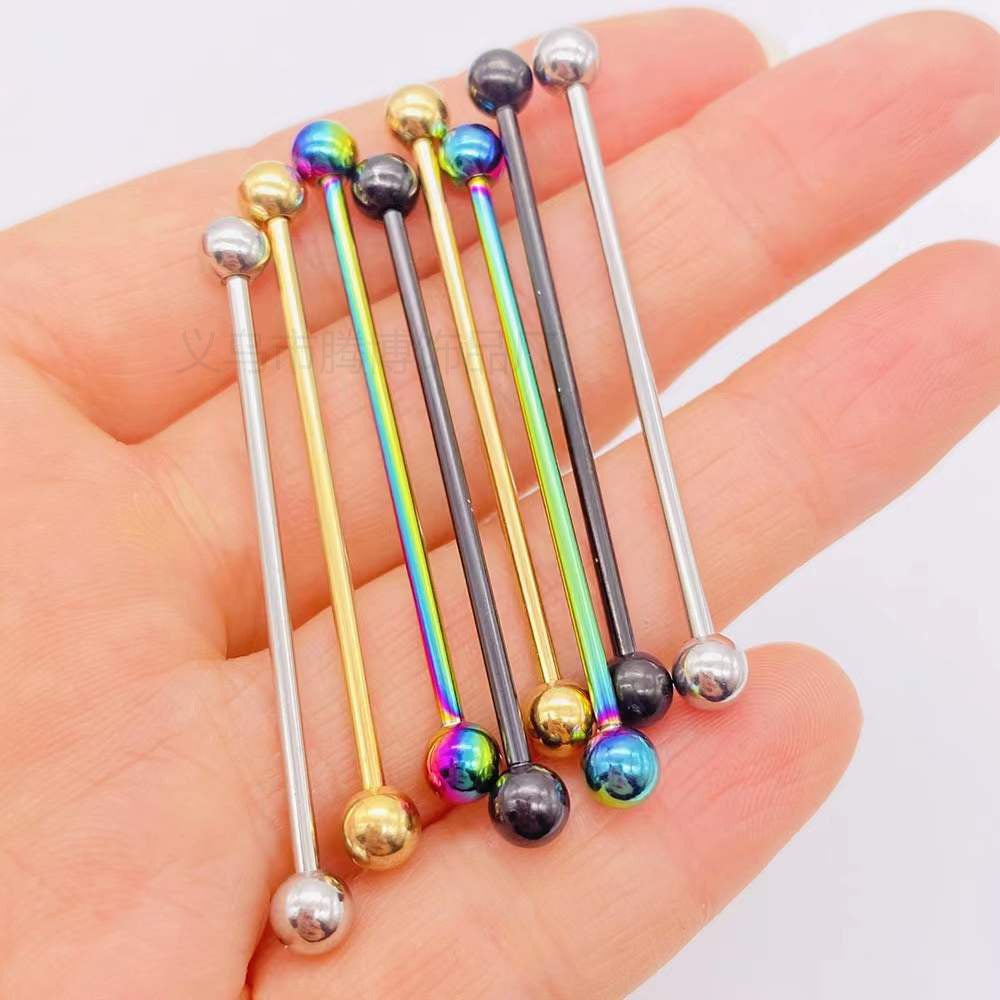 Personalized Double Ear Industrial Dumbbell Barbell Cross Bar Rings