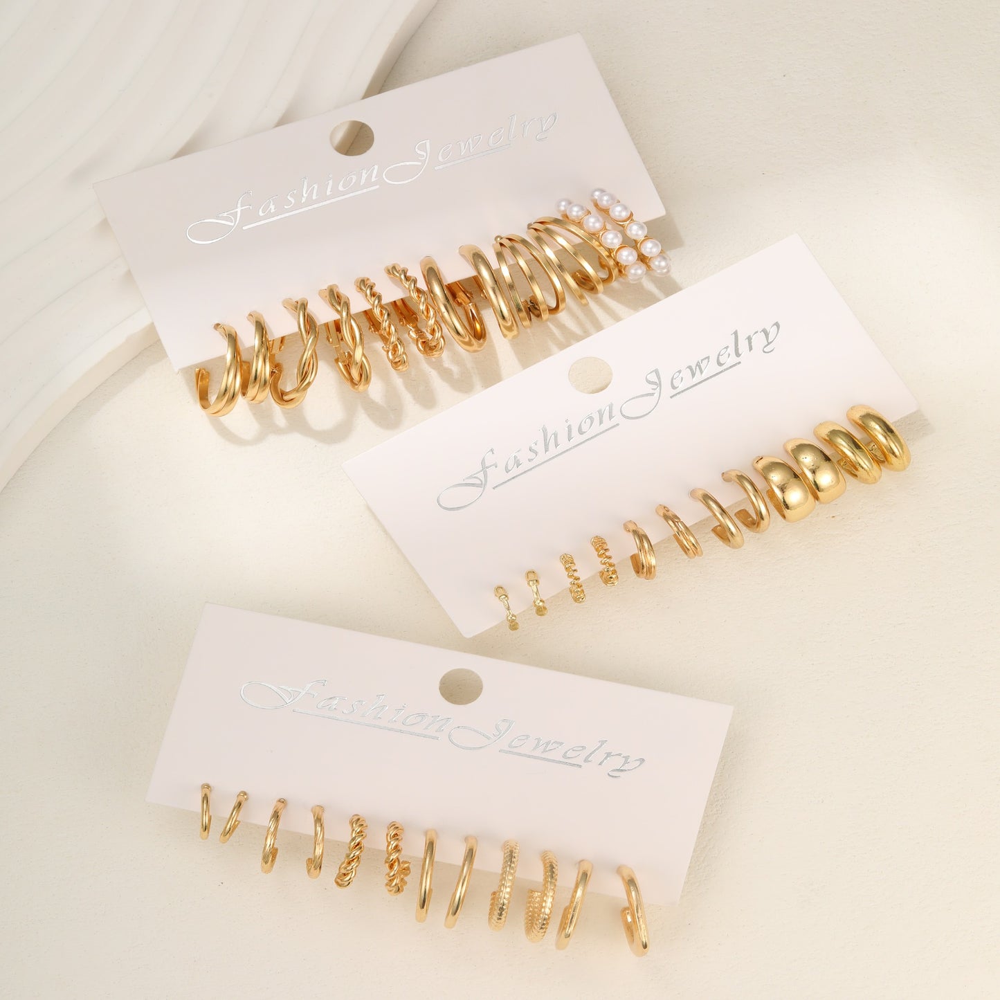 Women's Geometric Type Alloy Pearl Suit Pairs Fashionable Rings