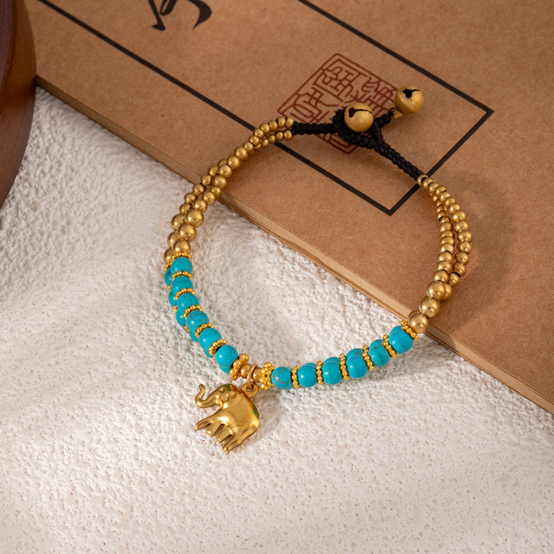 Colorful Turquoise Retro Artistic Personality Nepal Creative Crafts Braid Bracelet