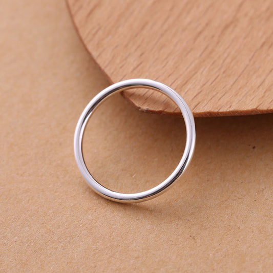 Pure Sier Female Male Simple Sterling Rings