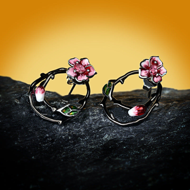 Sweet Mori Beautiful Alice Niche Temperament Enamel Court Wonderland Rings