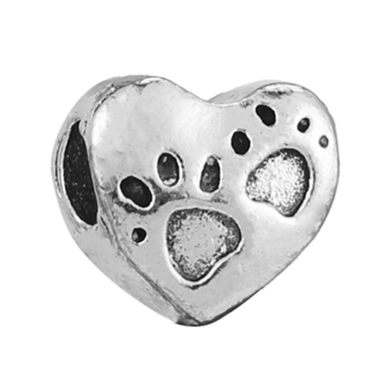 Alloy Large Hole Beads Hollowed Heart Shape Jewelry Accessories