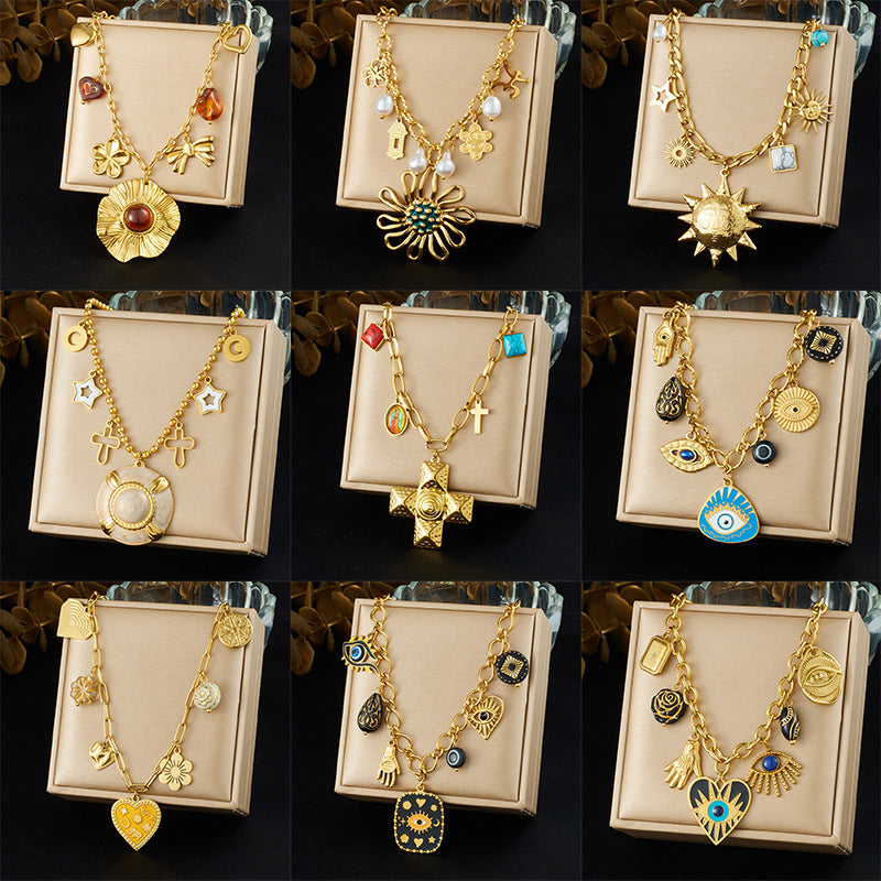 Women's Retro High-grade Personalized Dripping Gold-plated Necklace