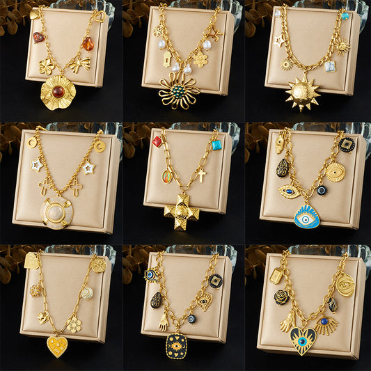 Women's Retro High-grade Personalized Dripping Gold-plated Necklace