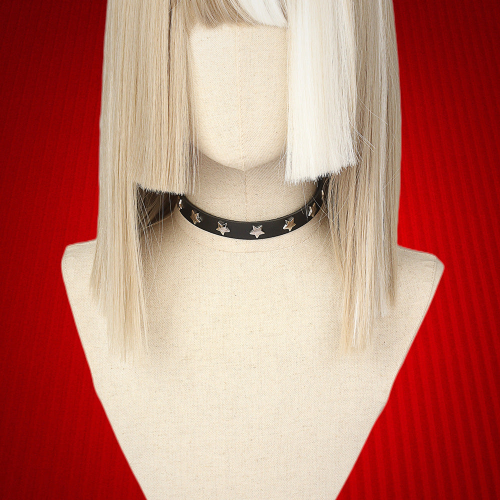 Slouchy Punk Rivet Leather Personality Simple Necklaces