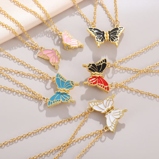 Friend Butterfly Best Friendship Magnetic Sweater Necklaces