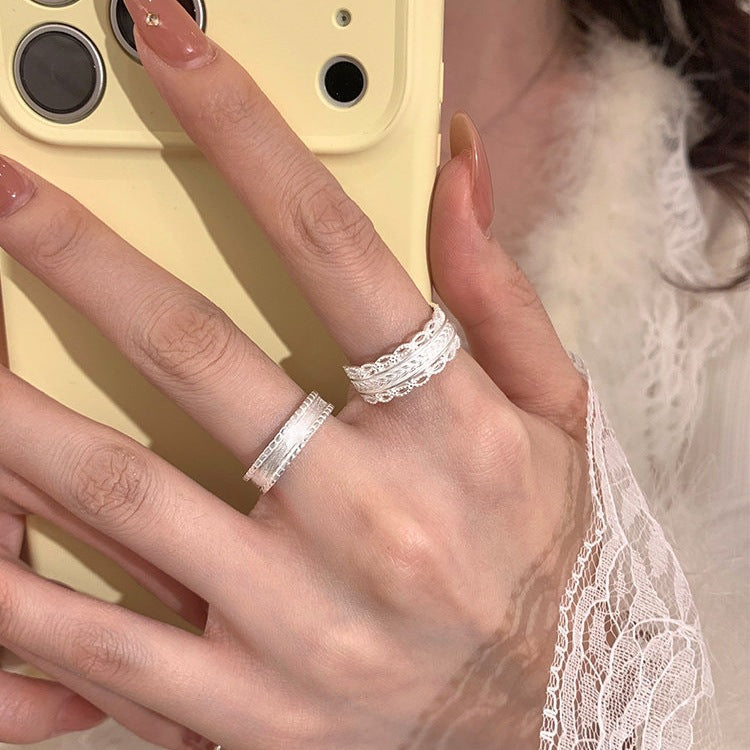 Women's Chinese Style Girdle Exquisite Hollow Lace Twin Ring