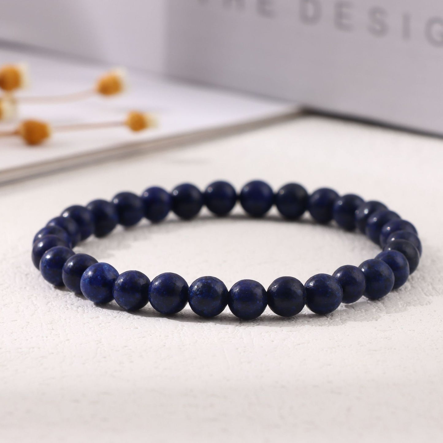 Women's & Men's Round Beads Couple Fashion Elastic String Beaded Bracelets