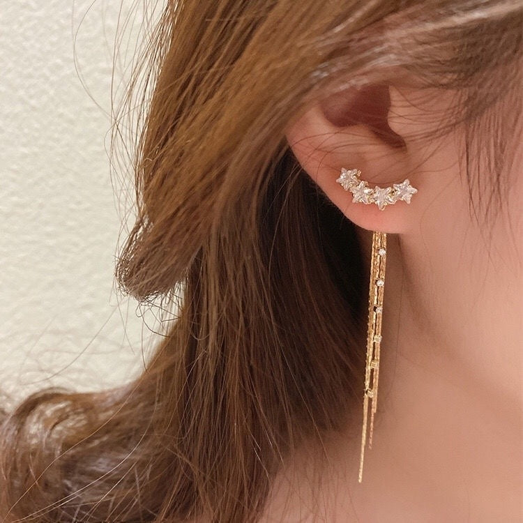 Women's Long Tassel For One Style Design Light Luxury High-grade Sweet Rings