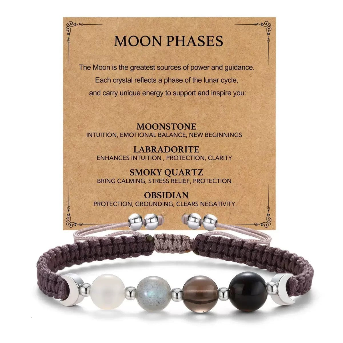 Natural Stone Obsidian Opal Beaded Cycle Encourage Elastic String Glitter Bracelet