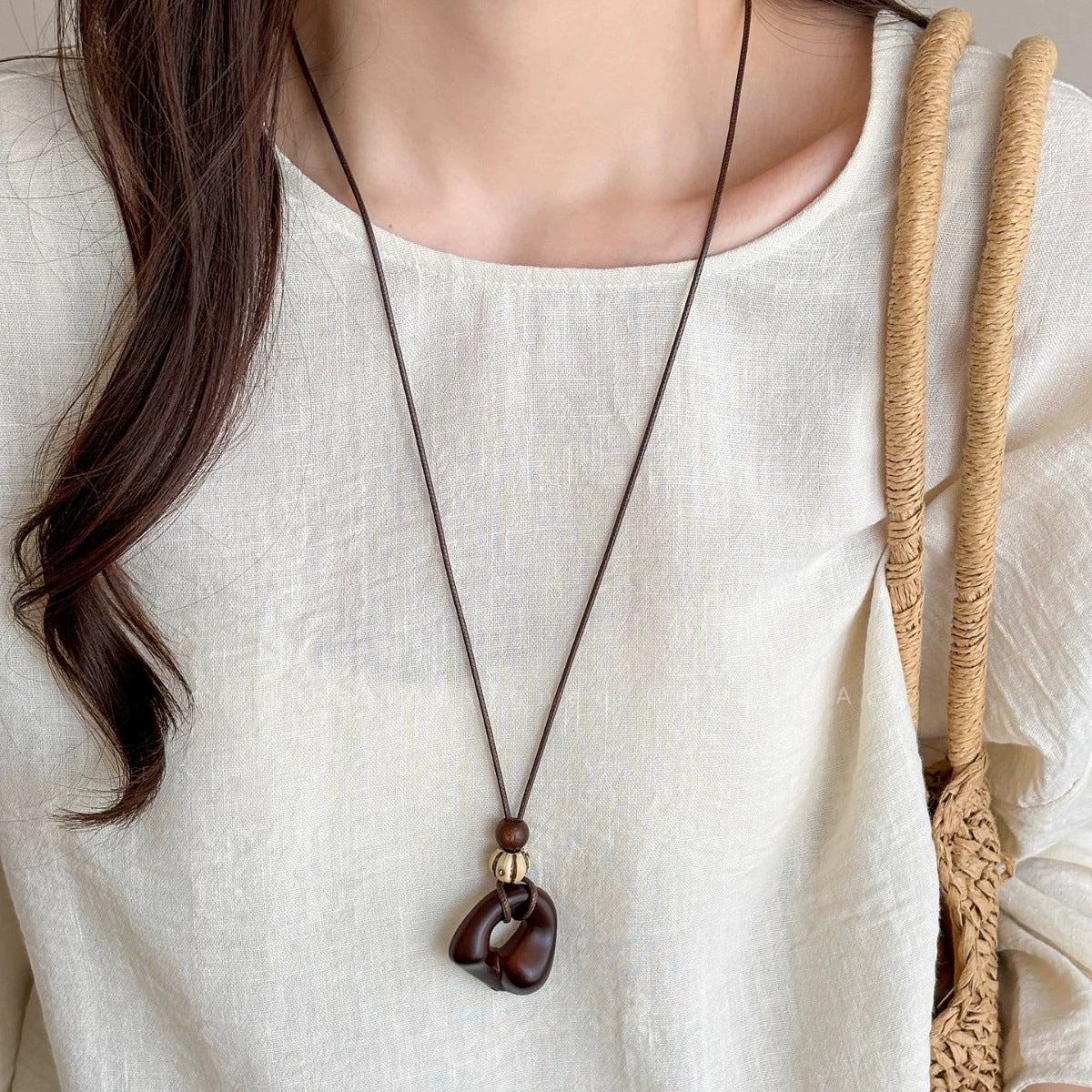Women's Irregular Resin Style Long Sweater Chain Niche Design Necklace