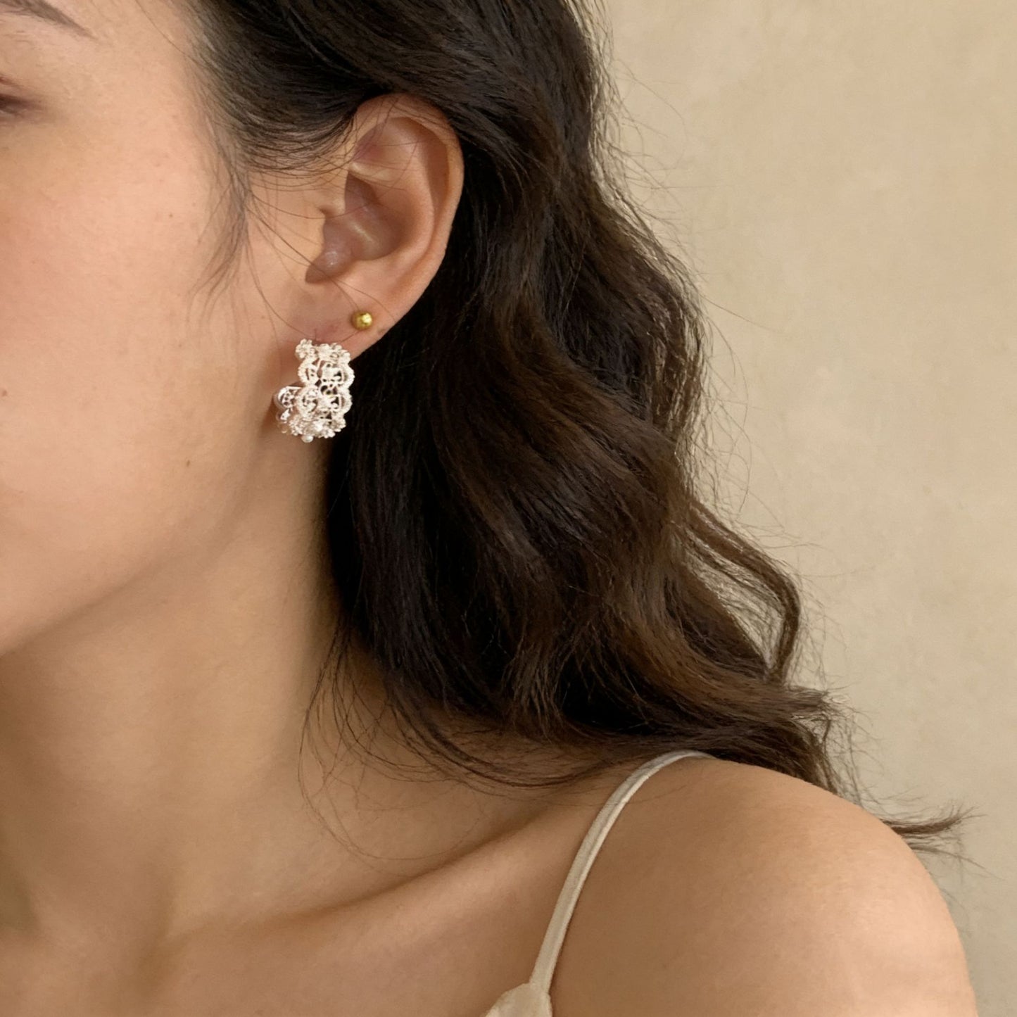 Lux Full Diamond Lace Pearl Arc Unique Beautiful High-grade Sier Rings