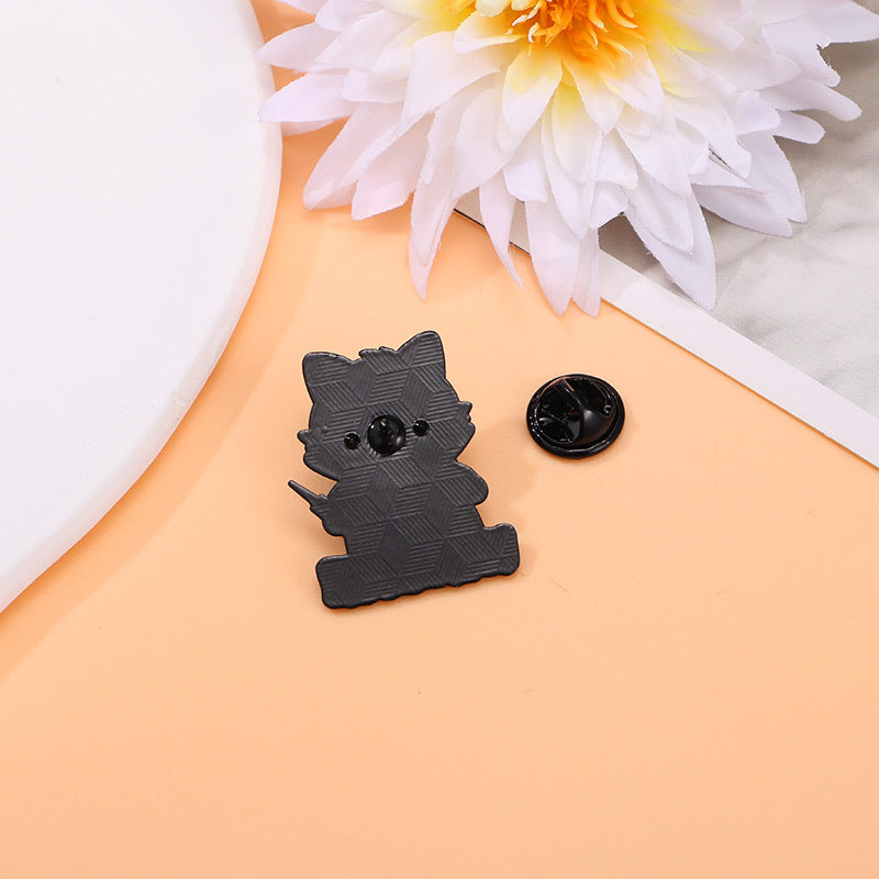 Cats English Style Bag Horse Needle Brooches