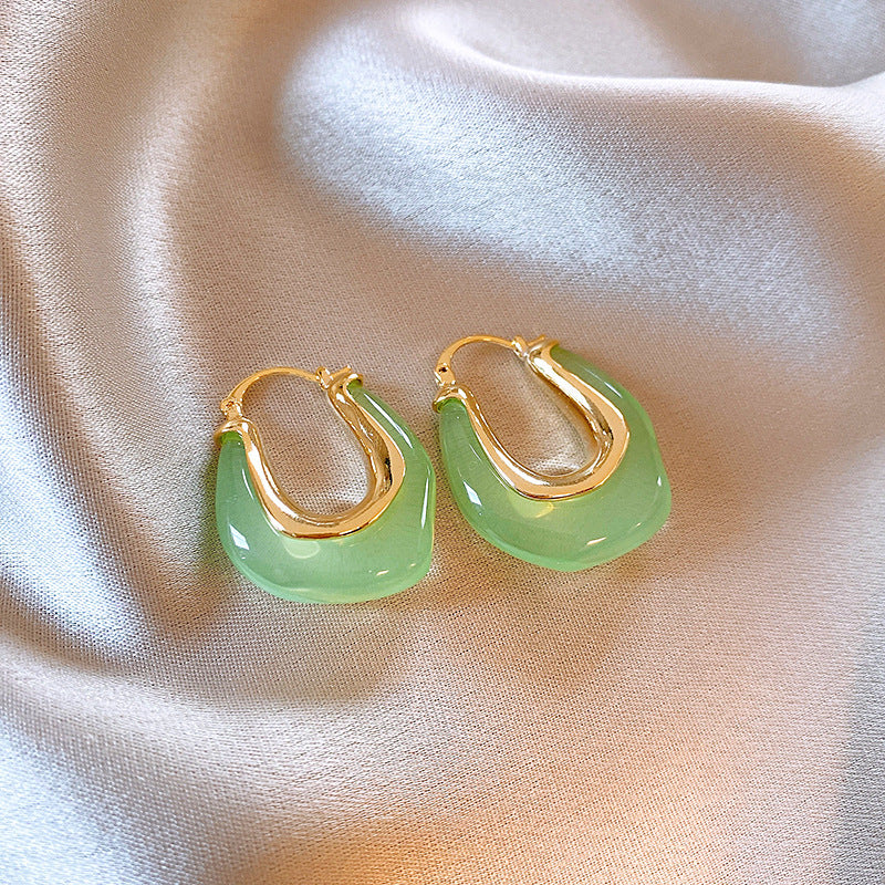 Sier Needle Zircon Geometric Flower Retro Exquisite Earrings