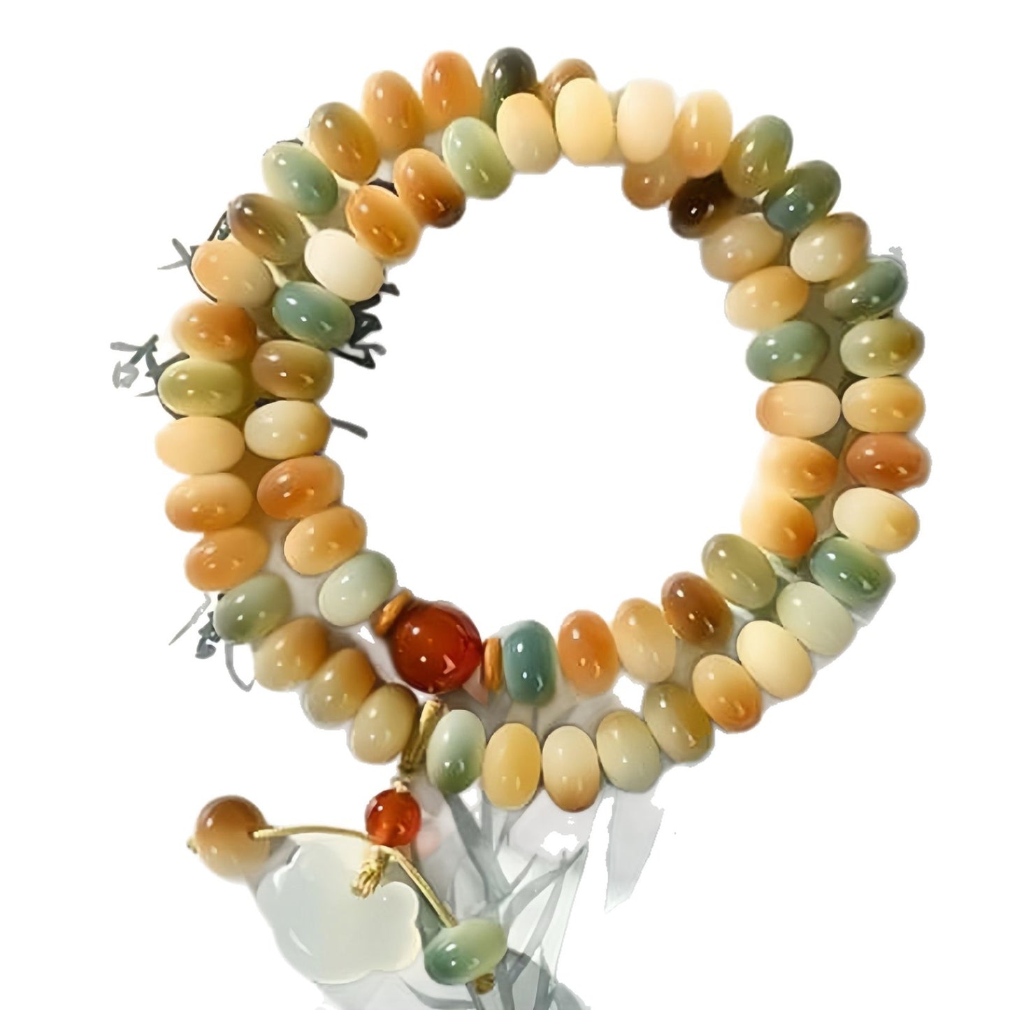 Women's & Men's Natural Bodhi Double Circle Abacus Beads Rosary Hand Bracelets