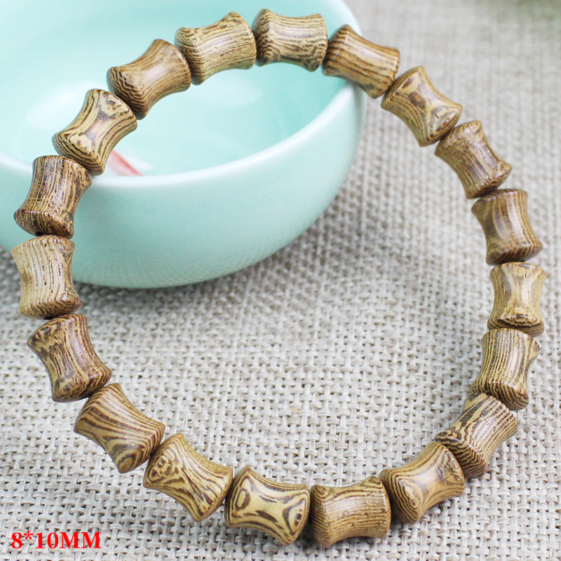 Women's & Men's Green Sandalwood Bamboo Ebony Rosewood Single Bracelet
