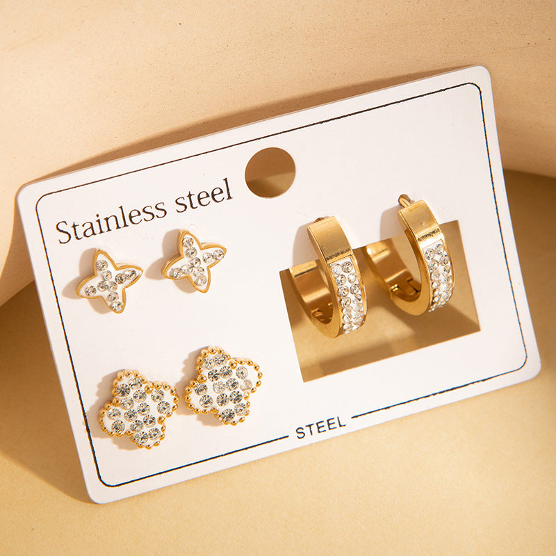 Titanium Steel Ear Exquisite Small Gold-plated Earrings