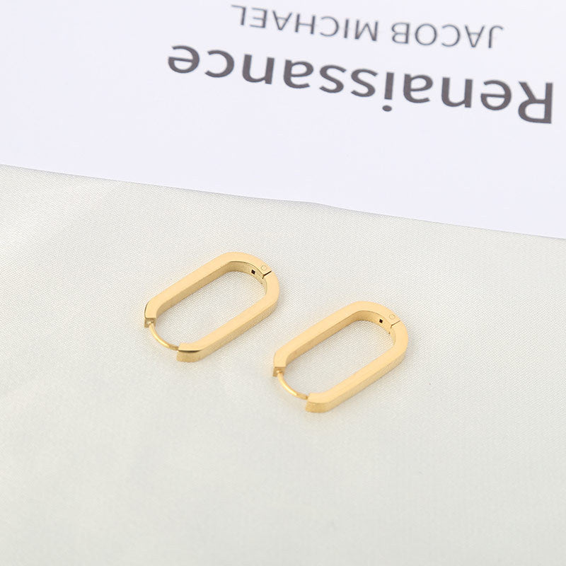 Women's & Men's Stainless Steel U-shaped Titanium Ear Fashion Earrings