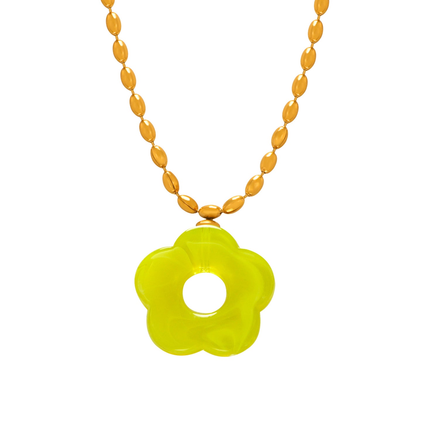 Women's Simple Sweet Fashion Titanium Steel Gold-plated Chain Flower Jewelry Set