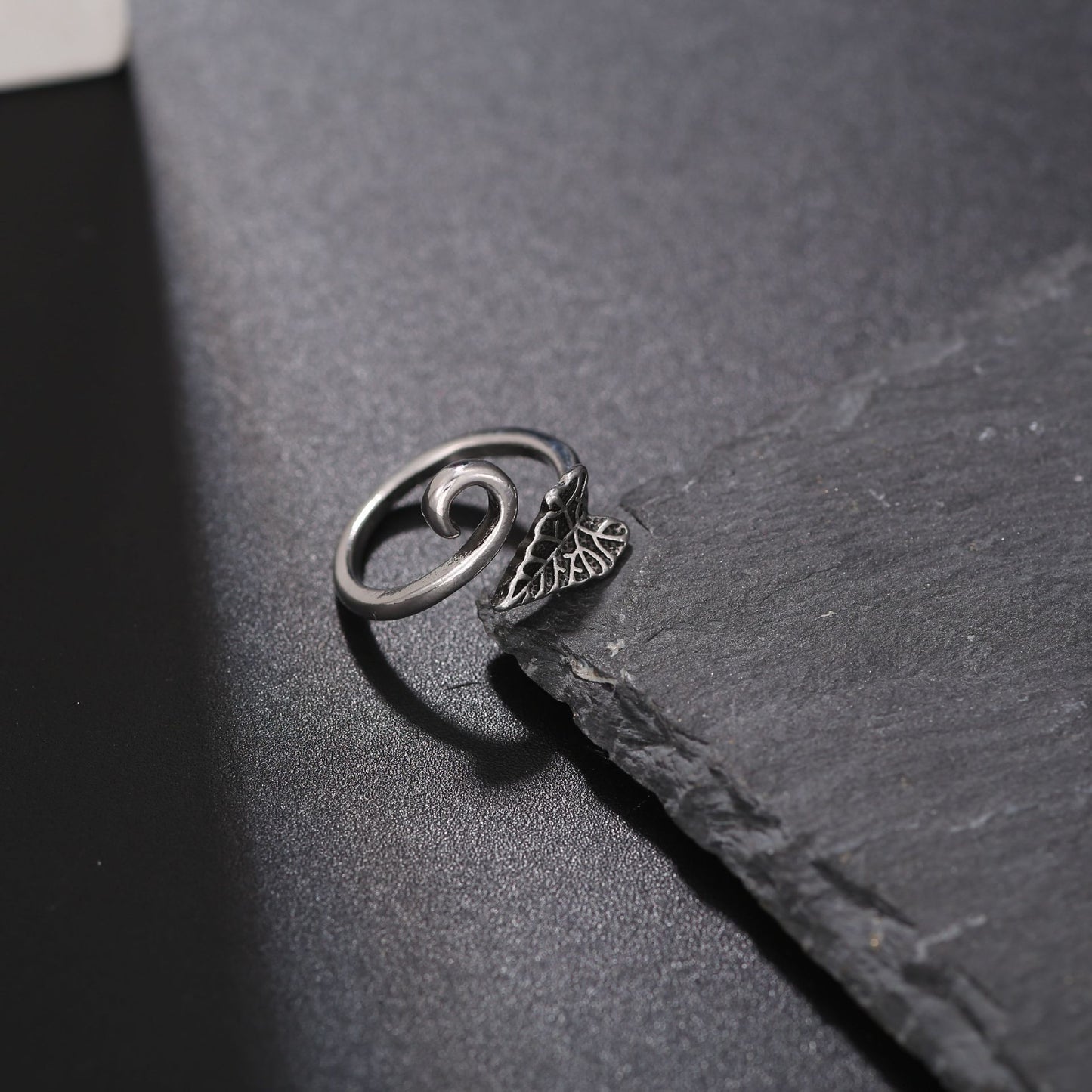 Men's Retro Trendy Sier Open Single Lucky Rings