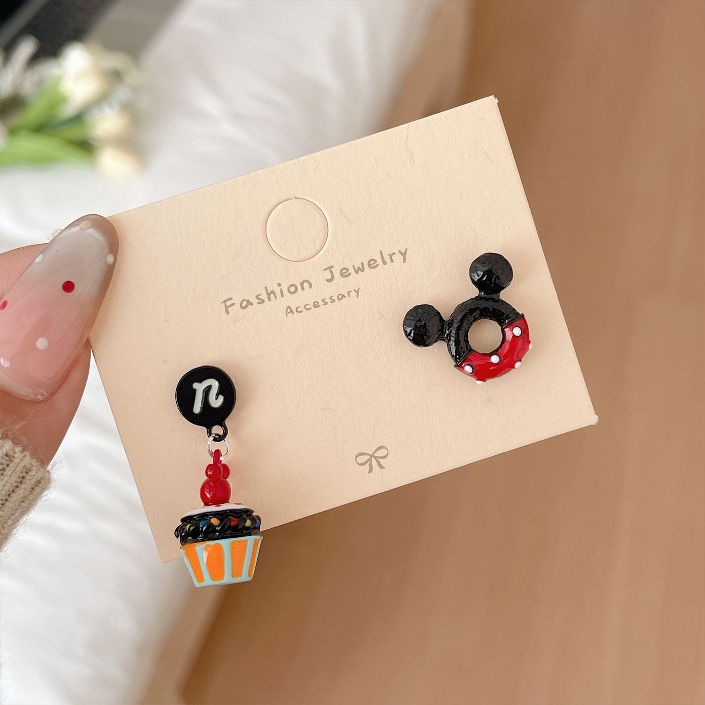 Cute Little Mouse Animal Female Sier Needle Earrings