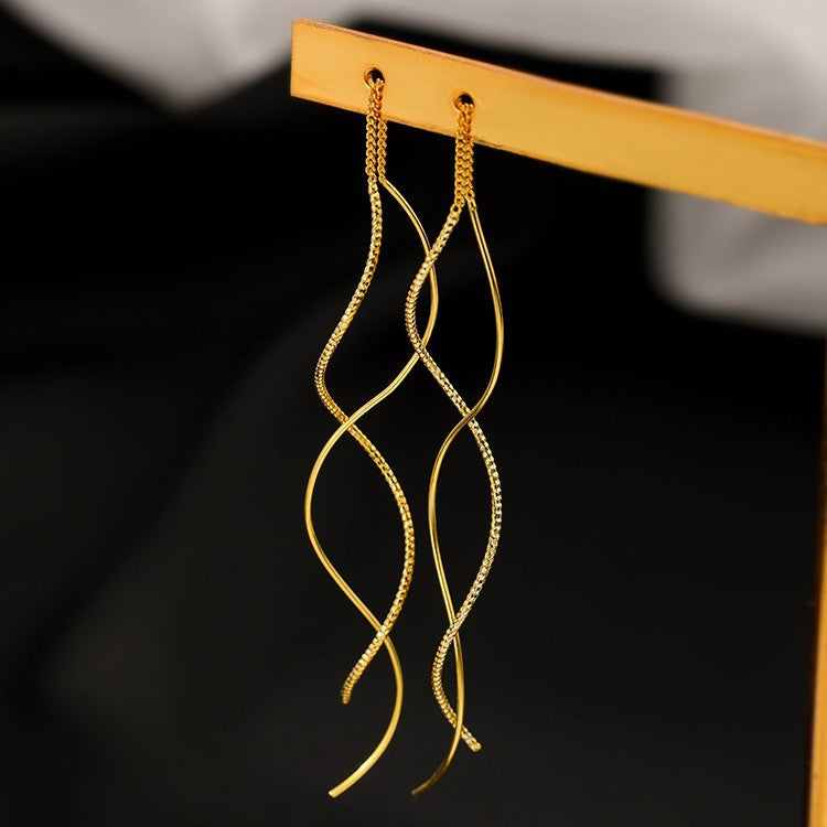 Women's Style Sier Wavy Fashionable Temperamental Face Rings