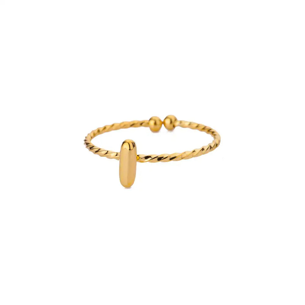 Stainless Steel Gold-plated English Letters Glossy Rings