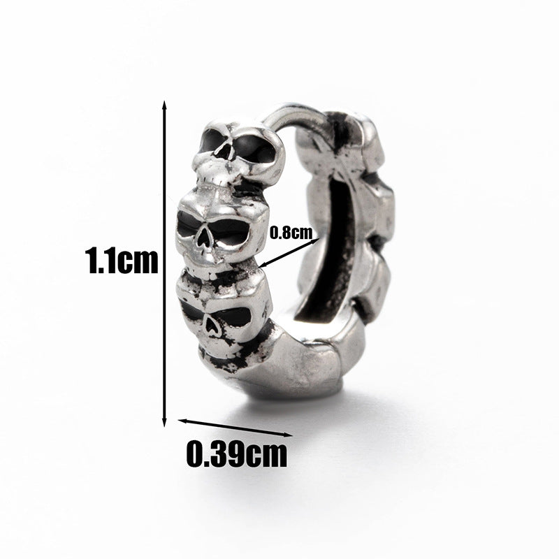 Men's Stainless Steel Cast Skull Letter Pattern Rings