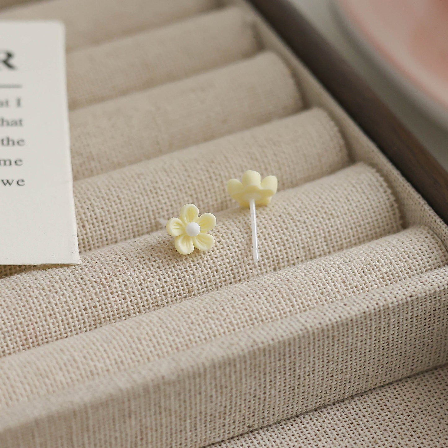 Five Petal Flower Biological Porcelain Sweet Cute Niche Sleeping No Earrings