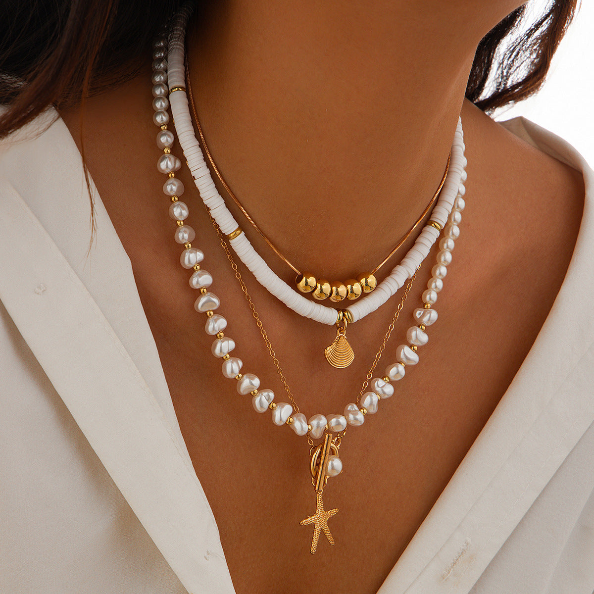 Bohemian Imitation Pearl Vacation Style Vintage Necklaces