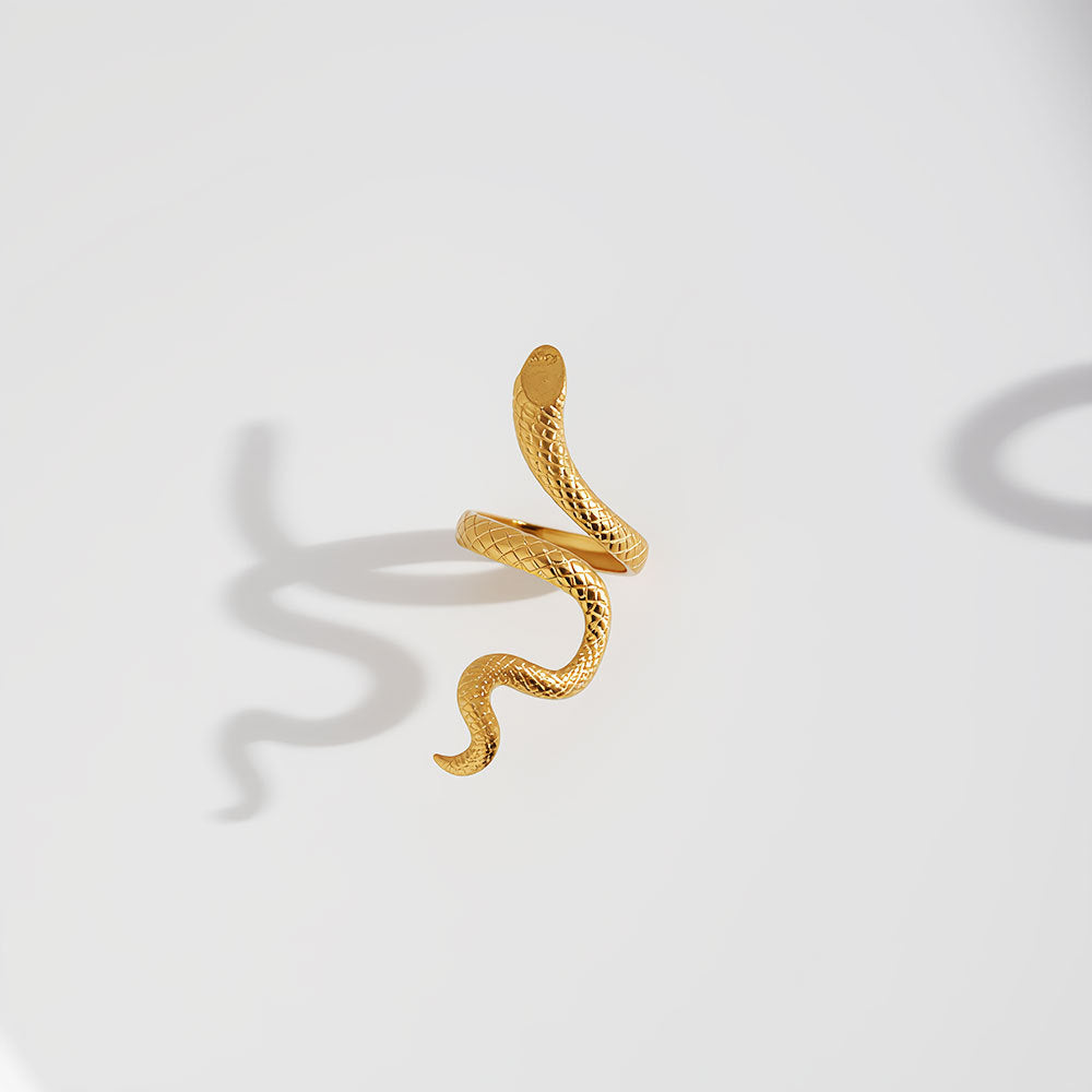 Fashion Stainless Steel Snake Exaggerated Personalized Creative Rings
