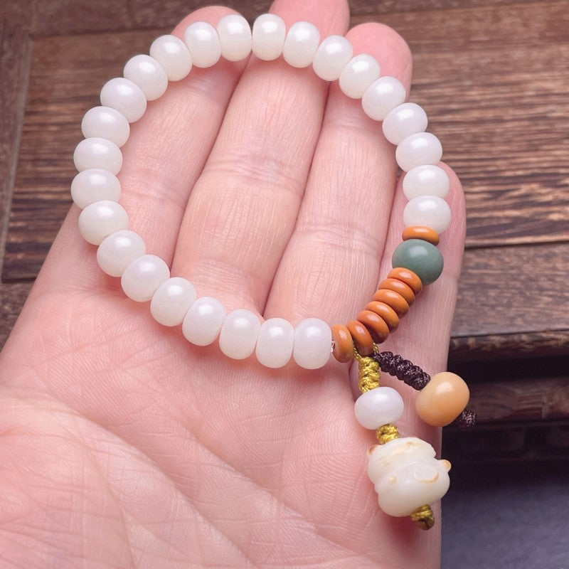 Women's & Men's Bodhi Root Seed Prayer Beads Single Circle Bracelet